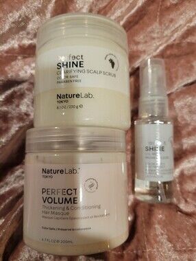 NatureLab Tokiyo Set- Scalp Scrub, Perfect Volume Thickening Mask, Shine Mist